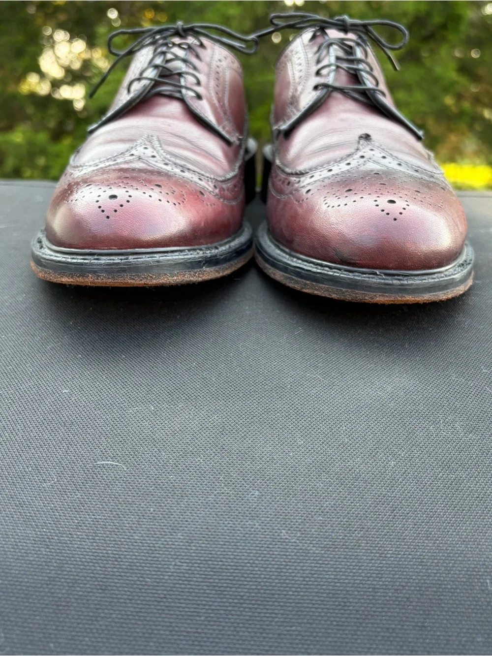 Vintage 1990 Bostonian Men's 10 D Burgundy Leather Wingtip Oxford Shoes USA